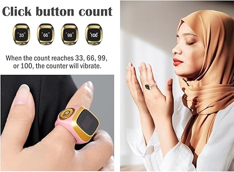 Smart Zikr Ring - OLED Display & Prayer Reminder